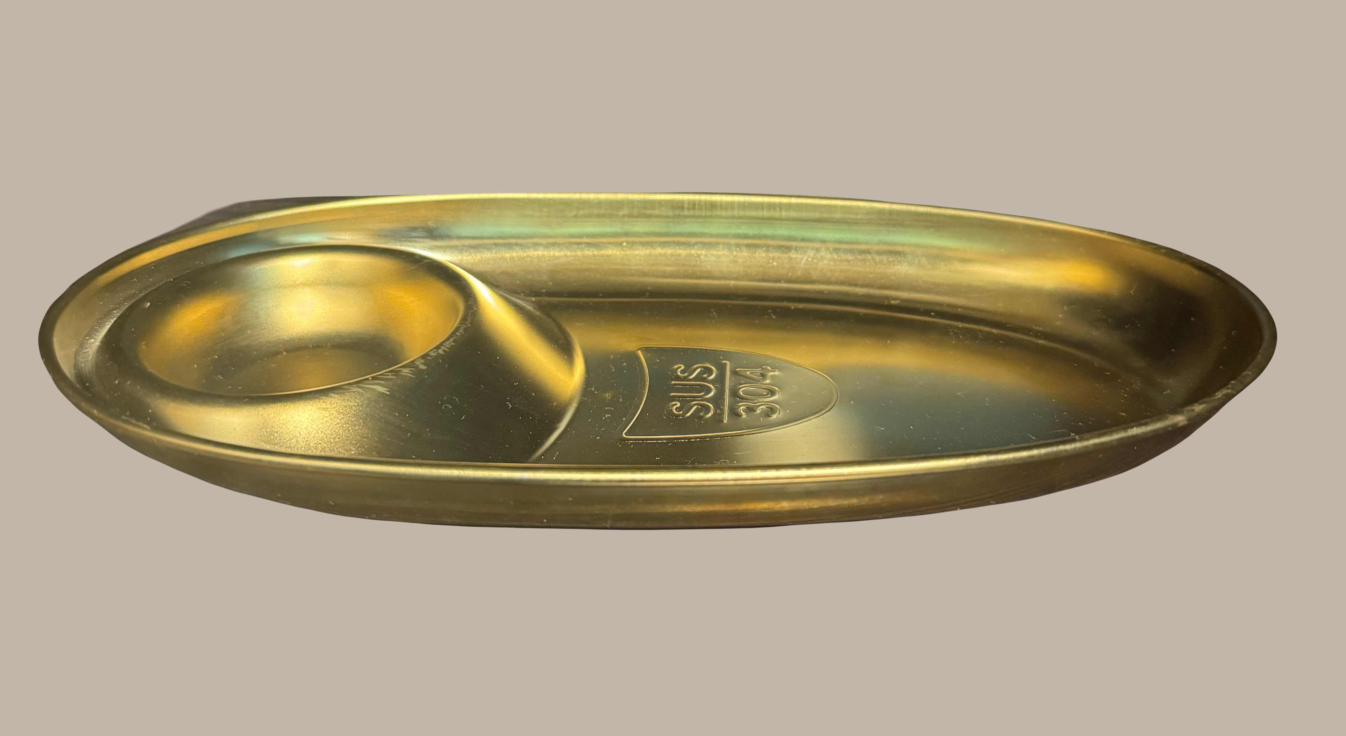 سینی سرو استیل طلایی 